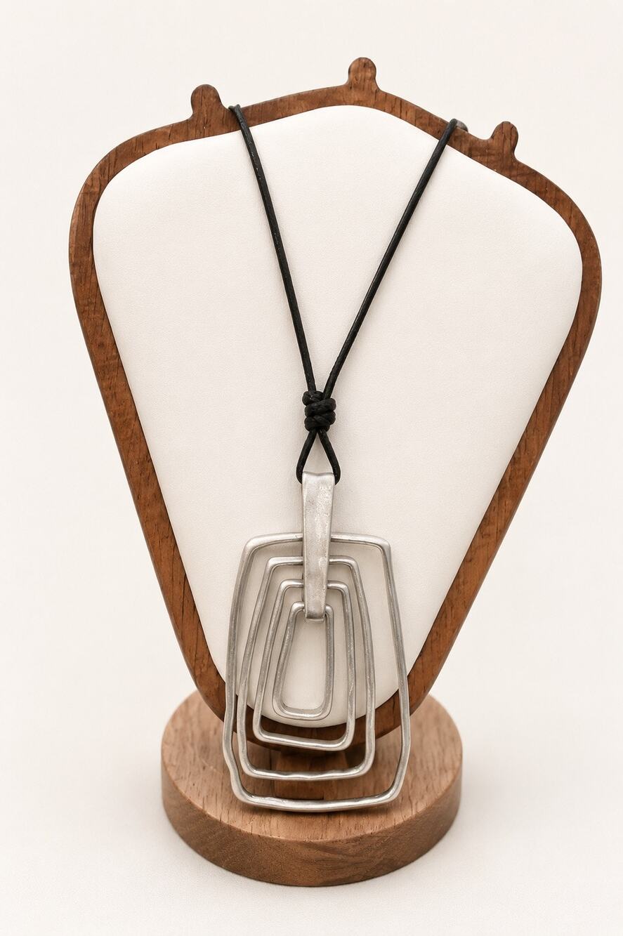 Cato large silver tone pendant necklace